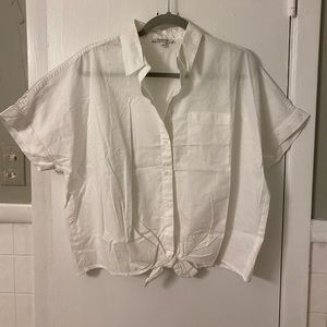 Madewell White Tie-Front Blouse